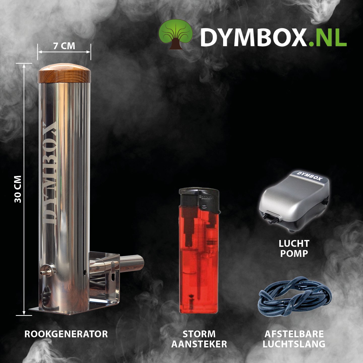 Dymbox Rookgenerator - 1,3 liter incl. 10kg houtsnippers