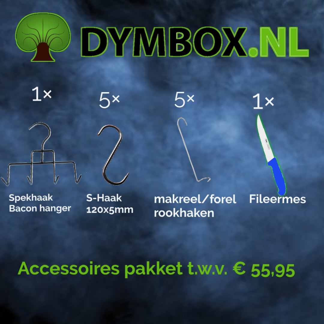 Dymbox Rookgenerator - 2,3 Liter incl. haken-set en 1kg rookhout snippers