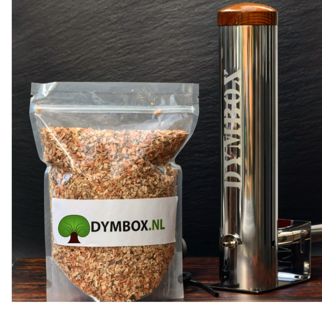 Dymbox Rookgenerator-1,3L + hakenset incl. fileermes en 1kg rookhout snippers